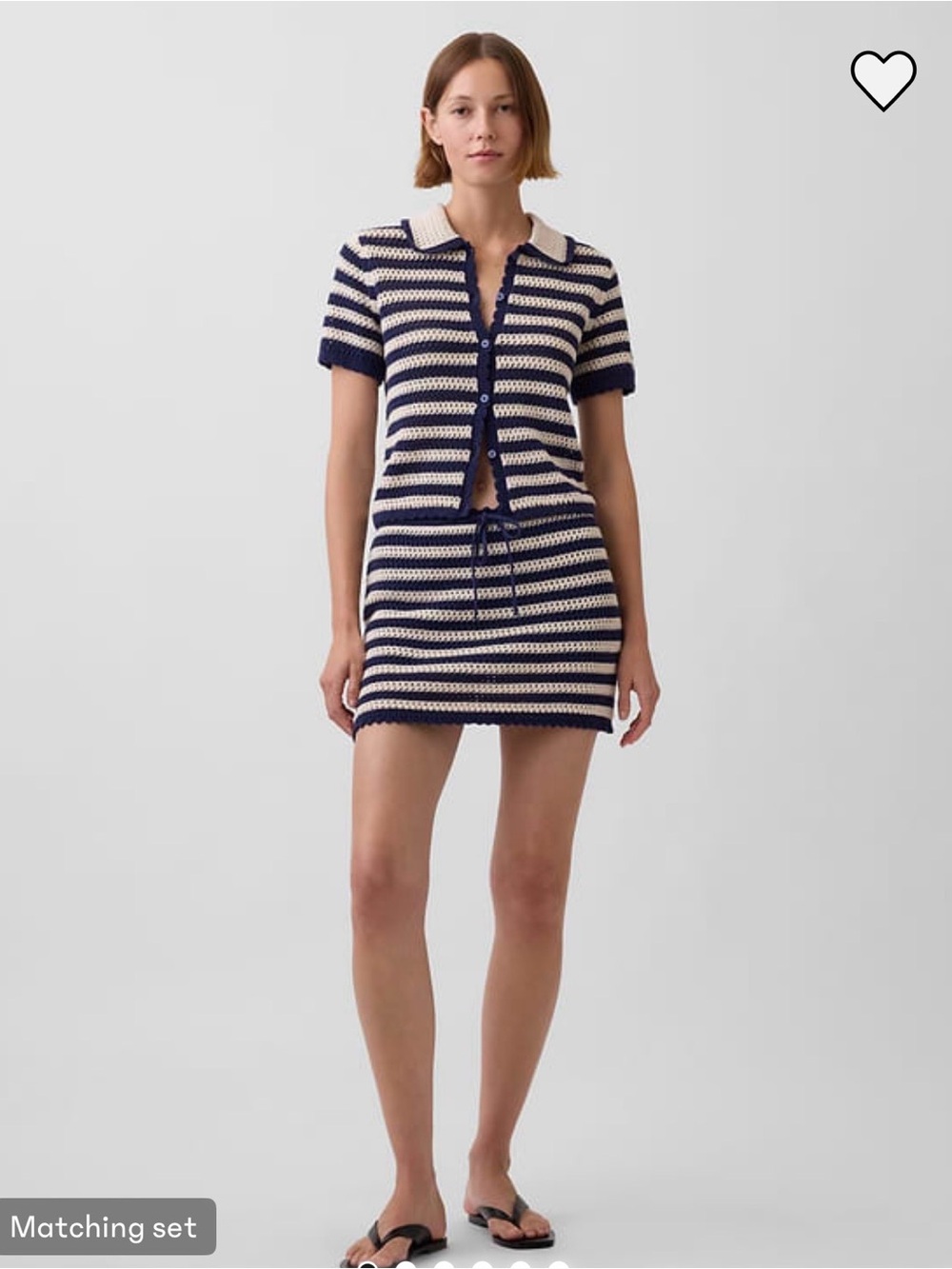 Gap Striped Navy and Cream Knit Set